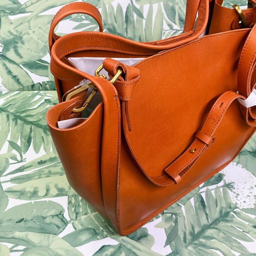 Madewell The Sydney Tote AI575 Burnished Caramel Brown Bag Purse Leather NEW - Picture 9 of 9